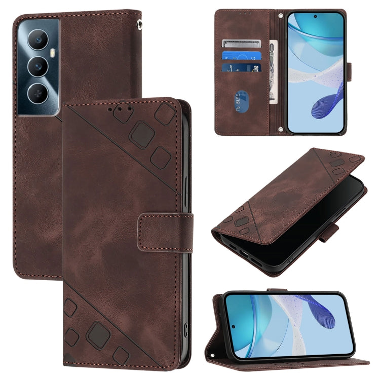 Skin-feel Embossed Leather Phone Case, For Realme 11 4G Global, For Realme GT5 240W / Realme GT5, For Realme Narzo 60 Pro Global, For Realme C65 4G Global