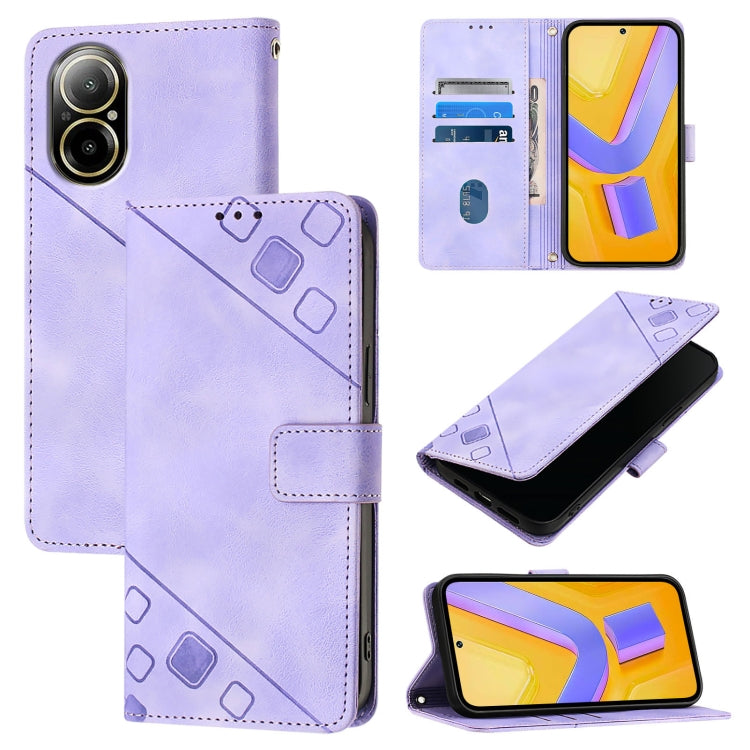 Skin-feel Embossed Leather Phone Case, For Realme 12 Pro / 12 Pro+ 5G Global, For Realme C67 4G Global, For Realme C67 5G India / Narzo 60x 5G Global, For Realme 11 5G Global / Realme 11x 5G