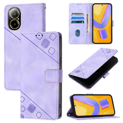 Skin-feel Embossed Leather Phone Case, For Realme 12 Pro / 12 Pro+ 5G Global, For Realme C67 4G Global, For Realme C67 5G India / Narzo 60x 5G Global, For Realme 11 5G Global / Realme 11x 5G