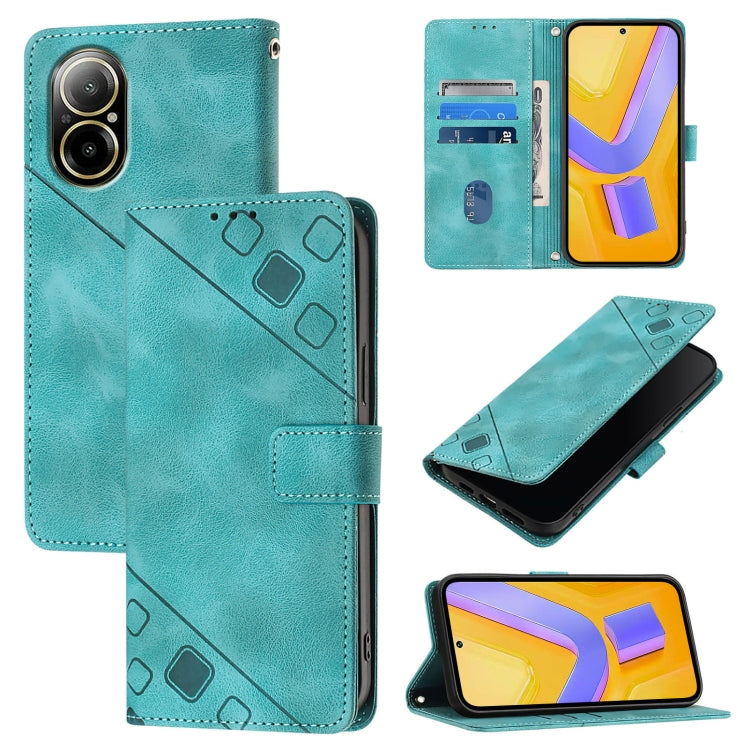 Skin-feel Embossed Leather Phone Case, For Realme 12 Pro / 12 Pro+ 5G Global, For Realme C67 4G Global, For Realme C67 5G India / Narzo 60x 5G Global, For Realme 11 5G Global / Realme 11x 5G