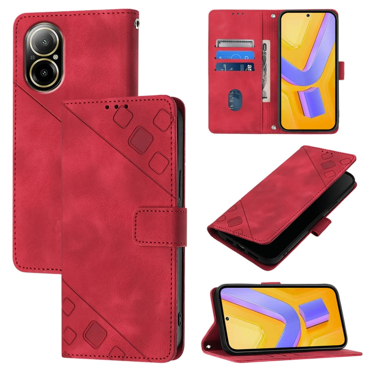 Skin-feel Embossed Leather Phone Case, For Realme 12 Pro / 12 Pro+ 5G Global, For Realme C67 4G Global, For Realme C67 5G India / Narzo 60x 5G Global, For Realme 11 5G Global / Realme 11x 5G