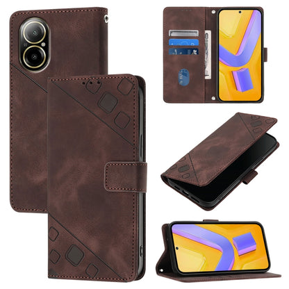 Skin-feel Embossed Leather Phone Case, For Realme 12 Pro / 12 Pro+ 5G Global, For Realme C67 4G Global, For Realme C67 5G India / Narzo 60x 5G Global, For Realme 11 5G Global / Realme 11x 5G