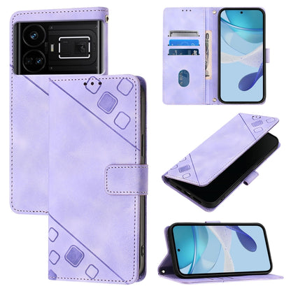 Skin-feel Embossed Leather Phone Case, For Realme C21Y, For Realme V13 5G / Q3 5G / Q3i 5G, For Realme 8 / 8 Pro, For Realme GT 5G / Realme GT Neo