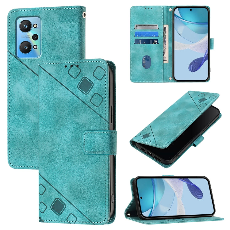 Skin-feel Embossed Leather Phone Case, For Realme GT Neo 3T, For Realme Narzo 50 5G / Realme V23, For Realme 8 5G / Realme 9 5G India, For Realme C20 / C11 2021 / C21