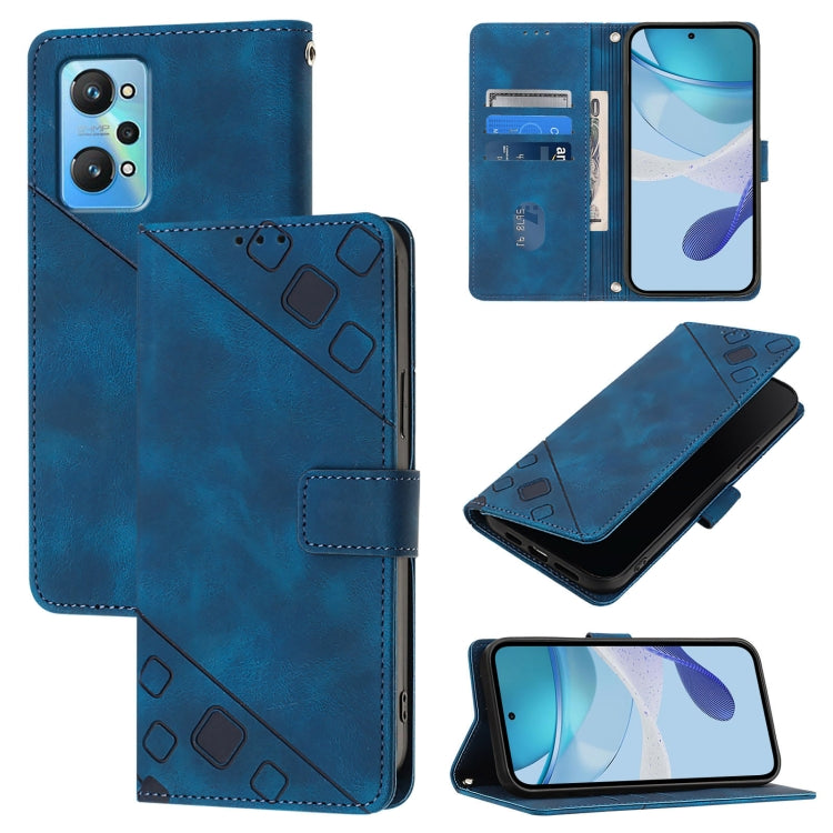 Skin-feel Embossed Leather Phone Case, For Realme GT Neo 3T, For Realme Narzo 50 5G / Realme V23, For Realme 8 5G / Realme 9 5G India, For Realme C20 / C11 2021 / C21