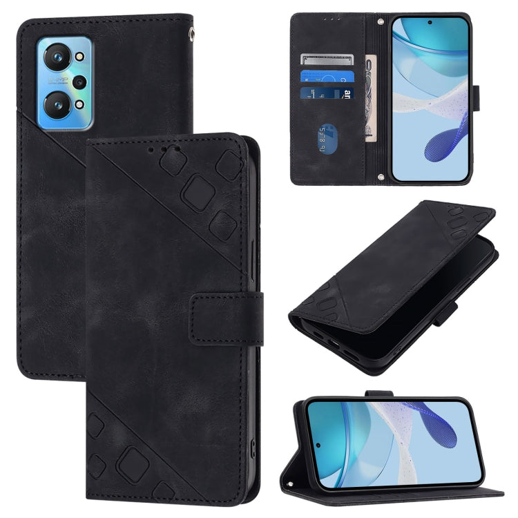 Skin-feel Embossed Leather Phone Case, For Realme GT Neo 3T, For Realme Narzo 50 5G / Realme V23, For Realme 8 5G / Realme 9 5G India, For Realme C20 / C11 2021 / C21