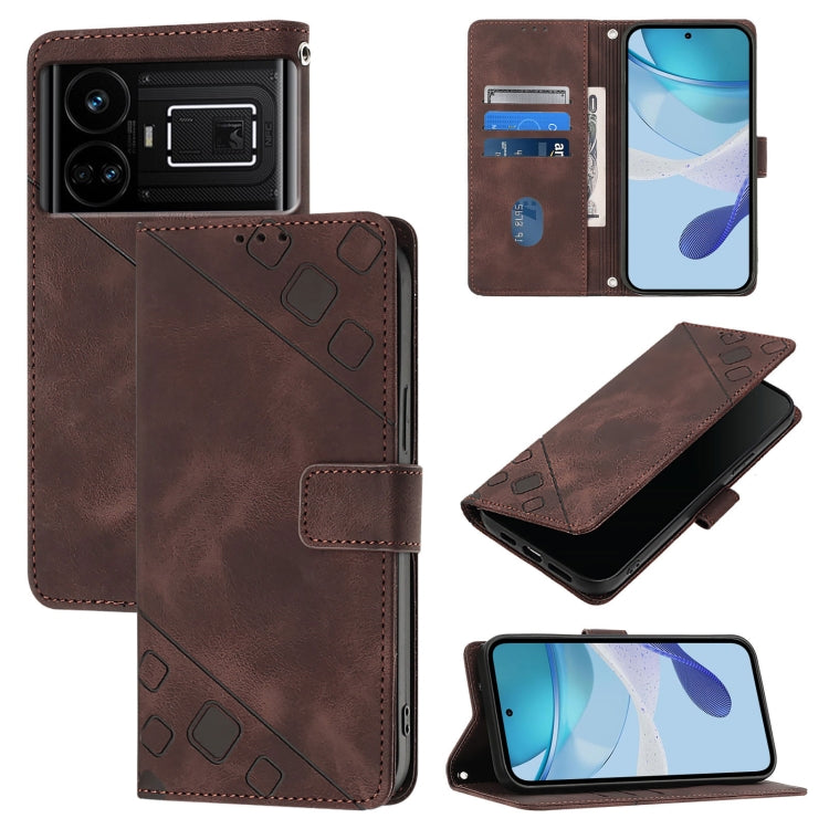Skin-feel Embossed Leather Phone Case, For Realme 11 4G Global, For Realme GT5 240W / Realme GT5, For Realme Narzo 60 Pro Global, For Realme C65 4G Global