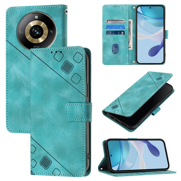 Skin-feel Embossed Leather Phone Case, For Realme 11 4G Global, For Realme GT5 240W / Realme GT5, For Realme Narzo 60 Pro Global, For Realme C65 4G Global