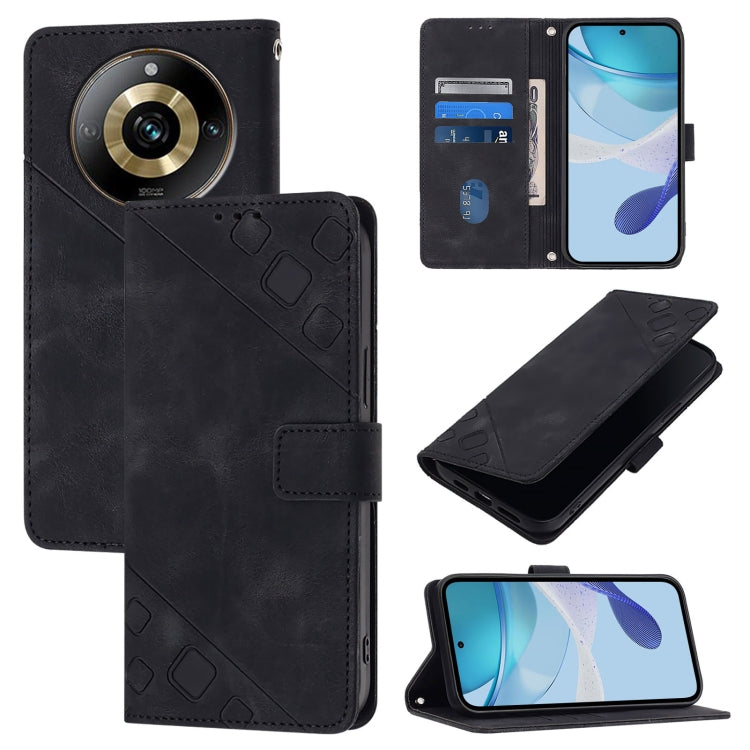 Skin-feel Embossed Leather Phone Case, For Realme 11 4G Global, For Realme GT5 240W / Realme GT5, For Realme Narzo 60 Pro Global, For Realme C65 4G Global