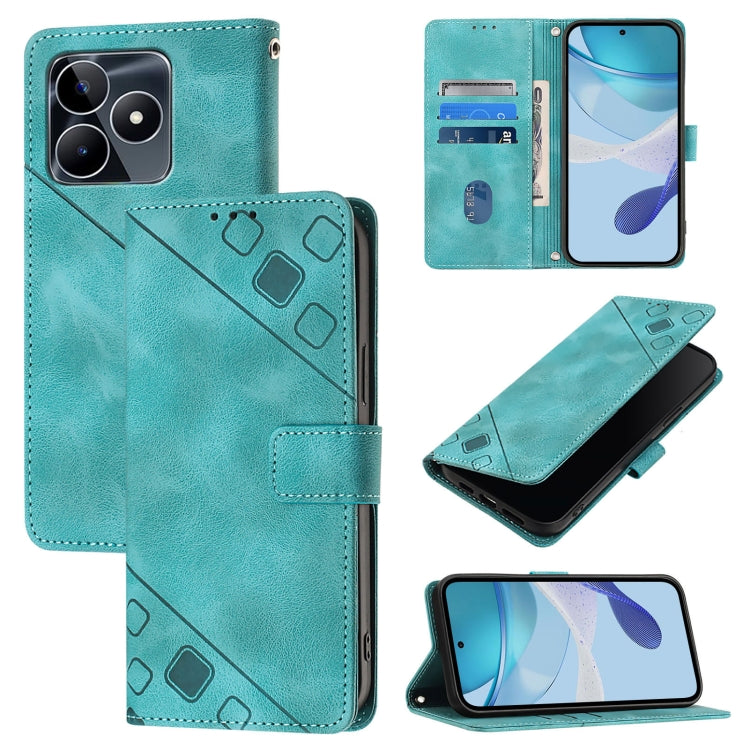 Skin-feel Embossed Leather Phone Case, For Realme Narzo 70 Pro India, For Realme 12 5G Global, For Realme Note 50 4G Global / Realme C51 4G, For Realme C53 4G / Narzo N53 4G Global