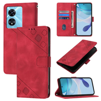 Skin-feel Embossed Leather Phone Case, For Realme GT Neo 3T, For Realme Narzo 50 5G / Realme V23, For Realme 8 5G / Realme 9 5G India, For Realme C20 / C11 2021 / C21