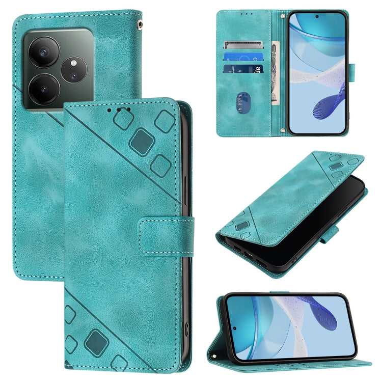 Skin-feel Embossed Leather Phone Case, For Realme 13 Pro 5G / 13 Pro+ 5G, For Realme GT 6 5G Global, For Realme GT 6T 5G Global, For Realme 12+ 5G Global