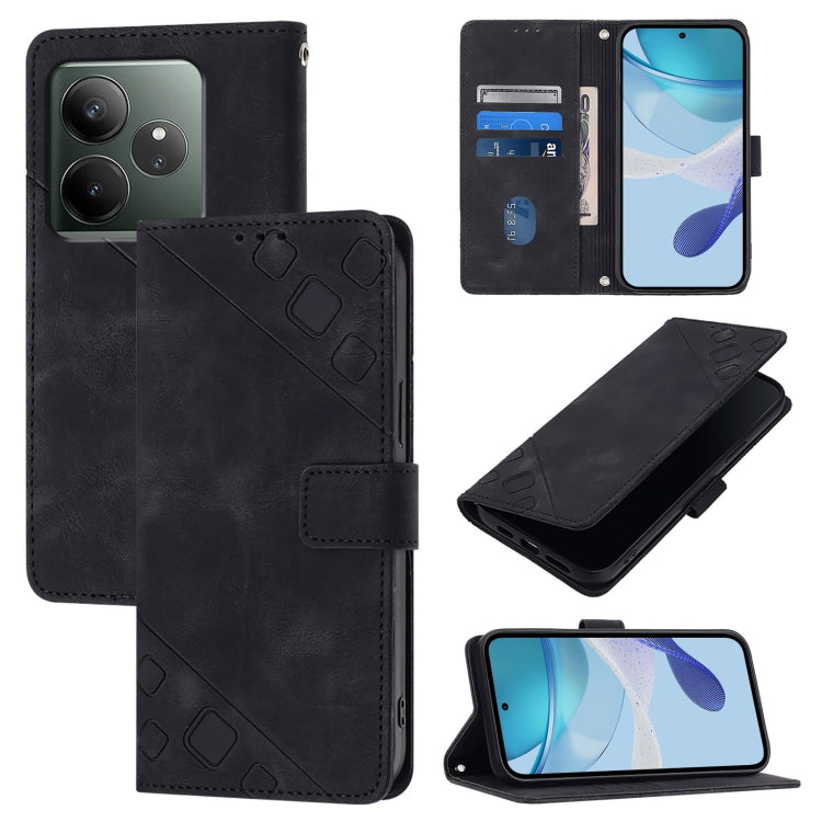 Skin-feel Embossed Leather Phone Case, For Realme 13 Pro 5G / 13 Pro+ 5G, For Realme GT 6 5G Global, For Realme GT 6T 5G Global, For Realme 12+ 5G Global