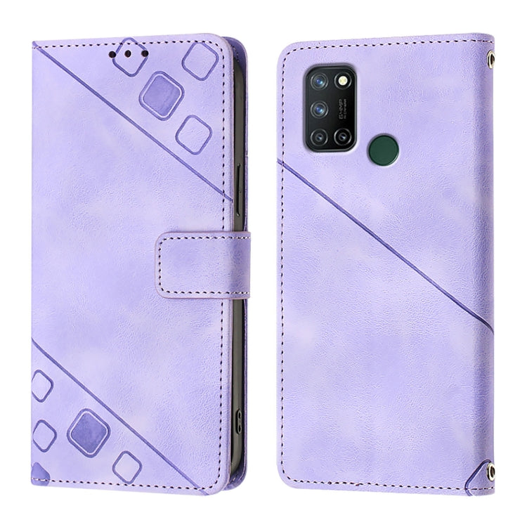 Skin-feel Embossed Leather Phone Case, For Realme C17 / 7i