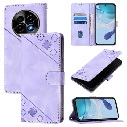 Skin-feel Embossed Leather Phone Case, For Realme 13 Pro 5G / 13 Pro+ 5G, For Realme GT 6 5G Global, For Realme GT 6T 5G Global, For Realme 12+ 5G Global