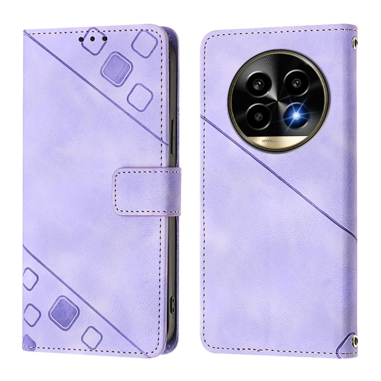 Skin-feel Embossed Leather Phone Case, For Realme 13 Pro 5G / 13 Pro+ 5G, For Realme GT 6 5G Global, For Realme GT 6T 5G Global, For Realme 12+ 5G Global