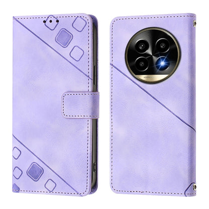 Skin-feel Embossed Leather Phone Case, For Realme 13 Pro 5G / 13 Pro+ 5G, For Realme GT 6 5G Global, For Realme GT 6T 5G Global, For Realme 12+ 5G Global