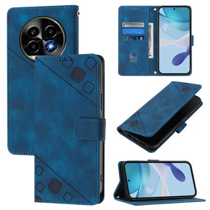 Skin-feel Embossed Leather Phone Case, For Realme 13 Pro 5G / 13 Pro+ 5G, For Realme GT 6 5G Global, For Realme GT 6T 5G Global, For Realme 12+ 5G Global