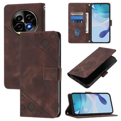 Skin-feel Embossed Leather Phone Case, For Realme 13 Pro 5G / 13 Pro+ 5G, For Realme GT 6 5G Global, For Realme GT 6T 5G Global, For Realme 12+ 5G Global
