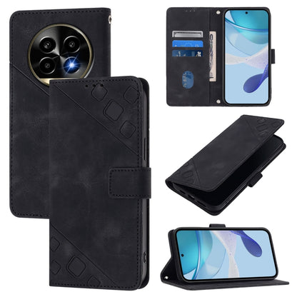Skin-feel Embossed Leather Phone Case, For Realme 13 Pro 5G / 13 Pro+ 5G, For Realme GT 6 5G Global, For Realme GT 6T 5G Global, For Realme 12+ 5G Global