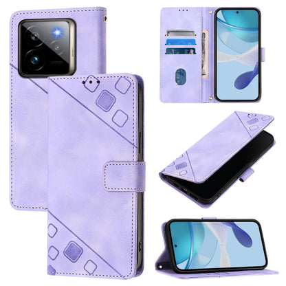 Skin-feel Embossed Leather Phone Case, For Realme 14 5G Global / P3 5G India, For Realme 14 Pro+ 5G, For Realme 14 Pro 5G, For Realme GT 7 Pro 5G