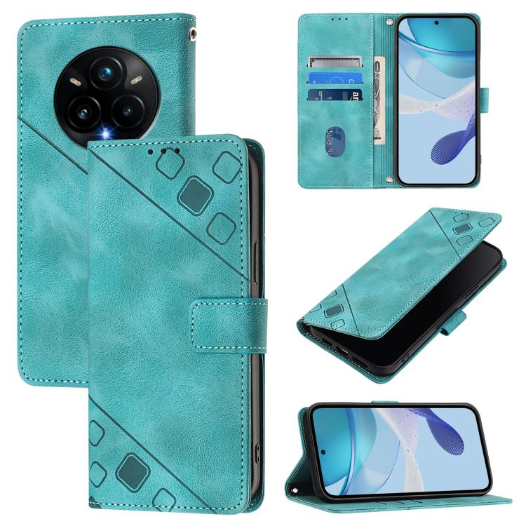 Skin-feel Embossed Leather Phone Case, For Realme 14 5G Global / P3 5G India, For Realme 14 Pro+ 5G, For Realme 14 Pro 5G, For Realme GT 7 Pro 5G