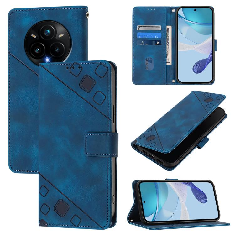 Skin-feel Embossed Leather Phone Case, For Realme 14 5G Global / P3 5G India, For Realme 14 Pro+ 5G, For Realme 14 Pro 5G, For Realme GT 7 Pro 5G