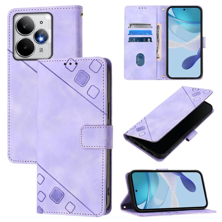 Skin-feel Embossed Leather Phone Case, For Realme C71 4G Global, For Realme Neo7 Turbo 5G, For Realme V70 / 14x Global / C75 5G, For Realme Narzo 80 Pro / 14 Pro 5G India