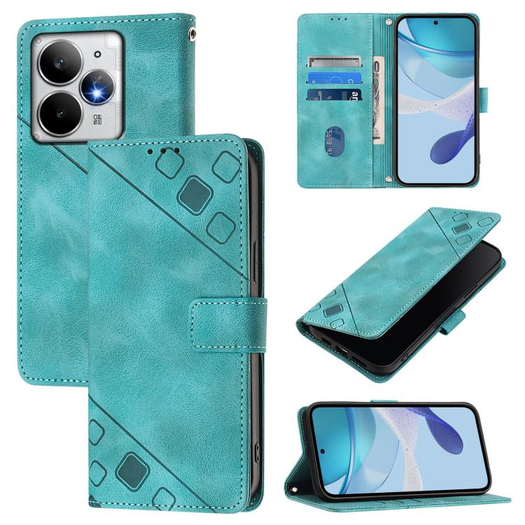 Skin-feel Embossed Leather Phone Case, For Realme C71 4G Global, For Realme Neo7 Turbo 5G, For Realme V70 / 14x Global / C75 5G, For Realme Narzo 80 Pro / 14 Pro 5G India