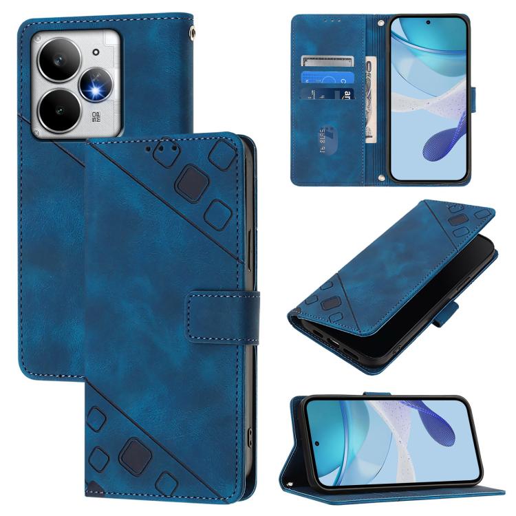 Skin-feel Embossed Leather Phone Case, For Realme C71 4G Global, For Realme Neo7 Turbo 5G, For Realme V70 / 14x Global / C75 5G, For Realme Narzo 80 Pro / 14 Pro 5G India