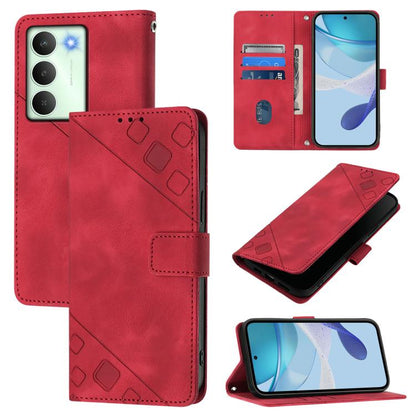 Skin-feel Embossed Leather Phone Case, For Realme C71 4G Global, For Realme Neo7 Turbo 5G, For Realme V70 / 14x Global / C75 5G, For Realme Narzo 80 Pro / 14 Pro 5G India