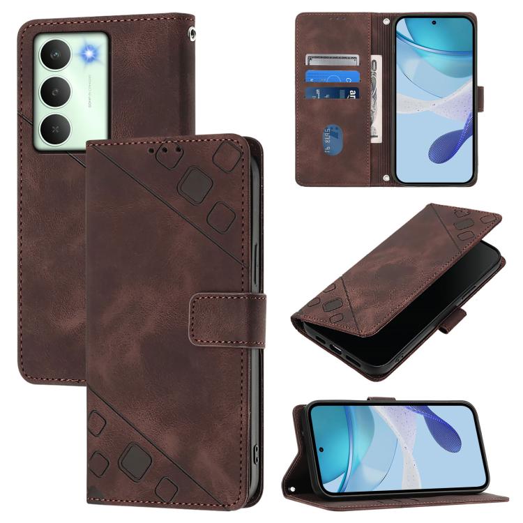 Skin-feel Embossed Leather Phone Case, For Realme C71 4G Global, For Realme Neo7 Turbo 5G, For Realme V70 / 14x Global / C75 5G, For Realme Narzo 80 Pro / 14 Pro 5G India