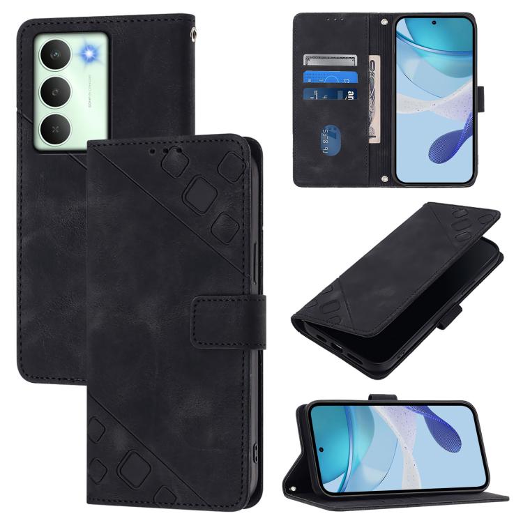 Skin-feel Embossed Leather Phone Case, For Realme C71 4G Global, For Realme Neo7 Turbo 5G, For Realme V70 / 14x Global / C75 5G, For Realme Narzo 80 Pro / 14 Pro 5G India