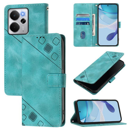 Skin-feel Embossed Leather Phone Case, For Realme 14 5G Global / P3 5G India, For Realme 14 Pro+ 5G, For Realme 14 Pro 5G, For Realme GT 7 Pro 5G