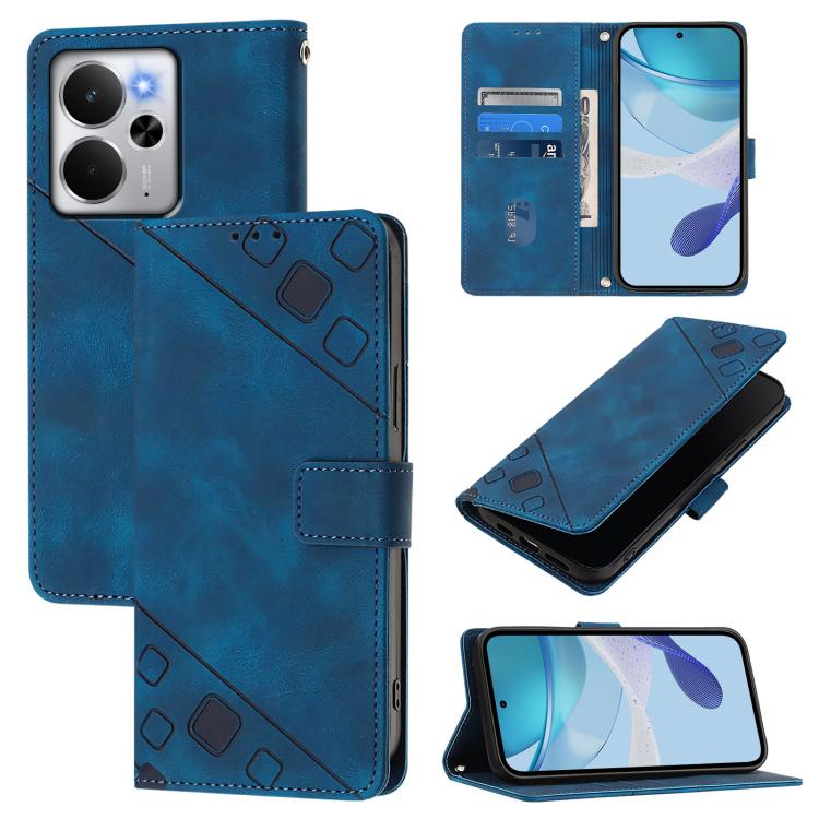 Skin-feel Embossed Leather Phone Case, For Realme 14 5G Global / P3 5G India, For Realme 14 Pro+ 5G, For Realme 14 Pro 5G, For Realme GT 7 Pro 5G