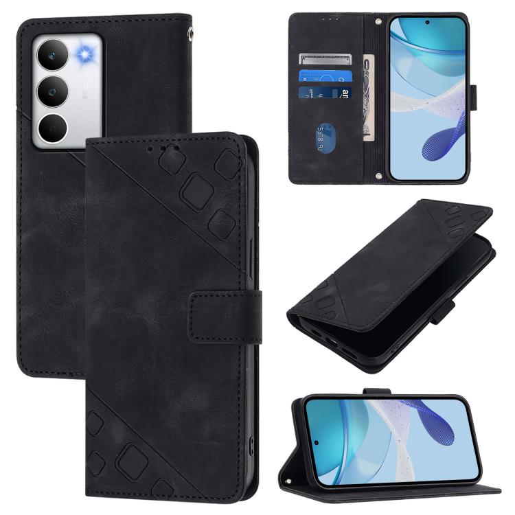 Skin-feel Embossed Leather Phone Case, For Realme C71 4G Global, For Realme Neo7 Turbo 5G, For Realme V70 / 14x Global / C75 5G, For Realme Narzo 80 Pro / 14 Pro 5G India
