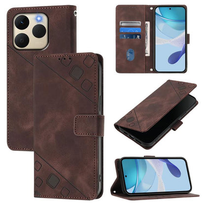 Skin-feel Embossed Leather Phone Case, For Realme P4 5G, For Realme 15T 5G Global, For Realme C71 4G India, For Realme 15 / 15 Pro 5G Global