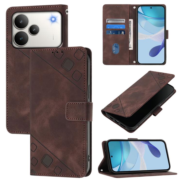 Skin-feel Embossed Leather Phone Case, For Realme P4 5G, For Realme 15T 5G Global, For Realme C71 4G India, For Realme 15 / 15 Pro 5G Global