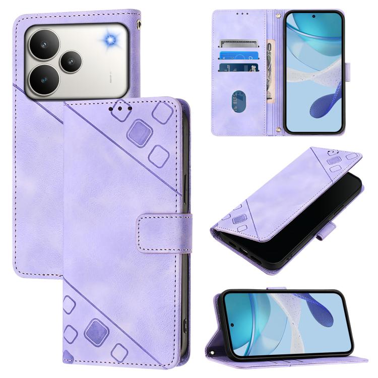 Skin-feel Embossed Leather Phone Case, For Realme P4x 5G / OnePlus Nord CE6 Lite, For Realme Note 70 4G / 70T 4G, For Realme C85 5G / 15x 5G India, For Realme P4 Pro 5G