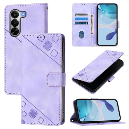 Skin-feel Embossed Leather Phone Case, For Realme P4x 5G / OnePlus Nord CE6 Lite, For Realme Note 70 4G / 70T 4G, For Realme C85 5G / 15x 5G India, For Realme P4 Pro 5G