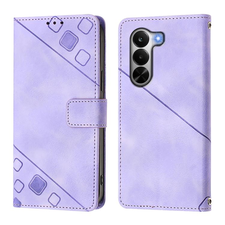 Skin-feel Embossed Leather Phone Case, For Realme P4x 5G / OnePlus Nord CE6 Lite, For Realme Note 70 4G / 70T 4G, For Realme C85 5G / 15x 5G India, For Realme P4 Pro 5G