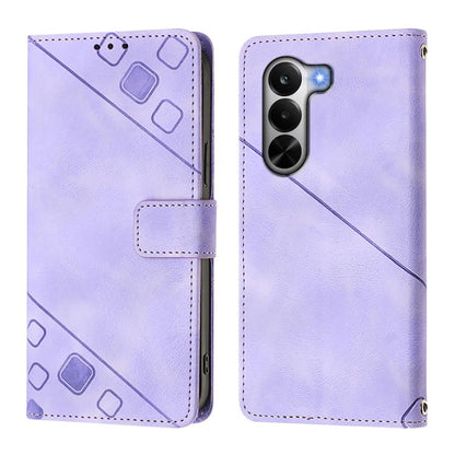 Skin-feel Embossed Leather Phone Case, For Realme P4x 5G / OnePlus Nord CE6 Lite, For Realme Note 70 4G / 70T 4G, For Realme C85 5G / 15x 5G India, For Realme P4 Pro 5G