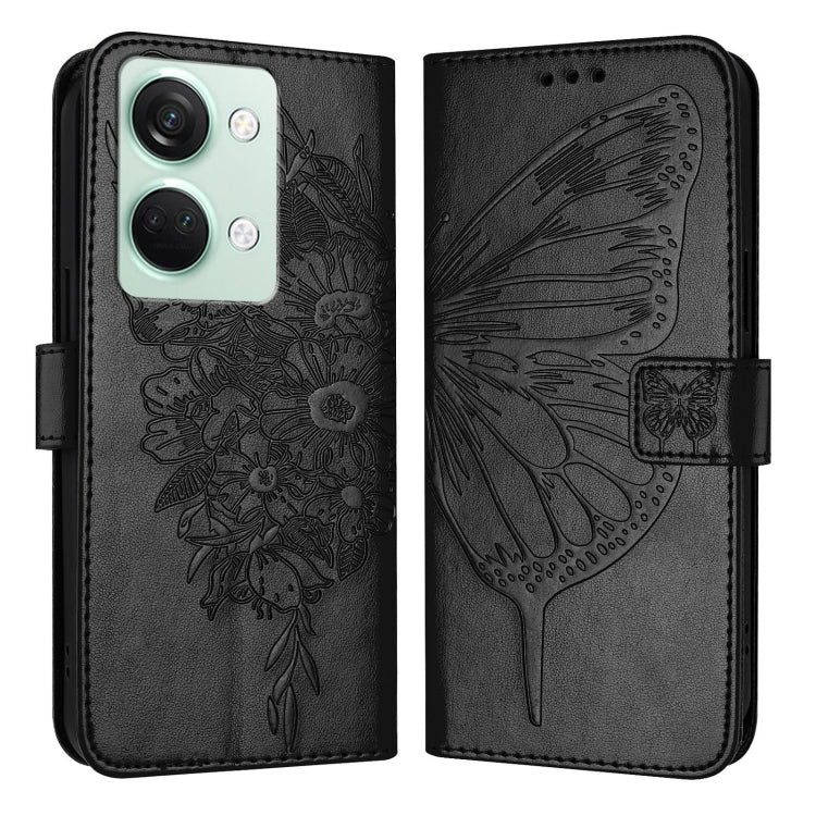 Embossed Butterfly Leather Phone Case, For OnePlus Nord CE3, For OnePlus Ace 2V / Nord 3, For OnePlus Nord N300