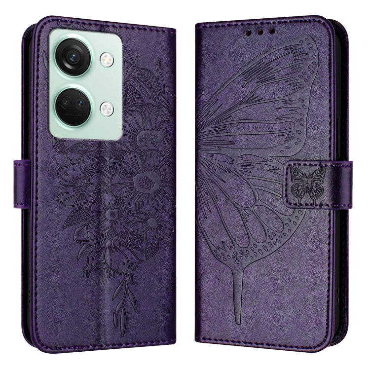 Embossed Butterfly Leather Phone Case, For OnePlus Nord CE3, For OnePlus Ace 2V / Nord 3, For OnePlus Nord N300