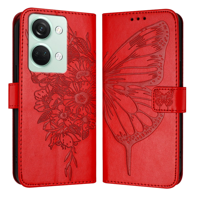 Embossed Butterfly Leather Phone Case, For OnePlus Nord CE3, For OnePlus Ace 2V / Nord 3, For OnePlus Nord N300