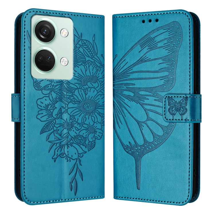 Embossed Butterfly Leather Phone Case, For OnePlus Nord CE3, For OnePlus Ace 2V / Nord 3, For OnePlus Nord N300