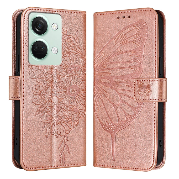 Embossed Butterfly Leather Phone Case, For OnePlus Nord CE3, For OnePlus Ace 2V / Nord 3, For OnePlus Nord N300