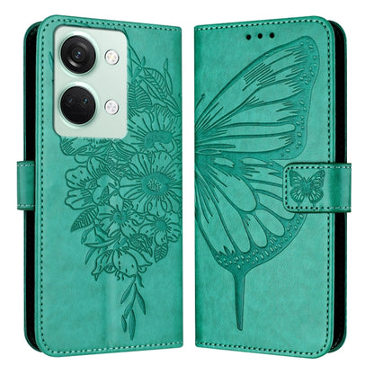 Embossed Butterfly Leather Phone Case, For OnePlus Nord CE3, For OnePlus Ace 2V / Nord 3, For OnePlus Nord N300