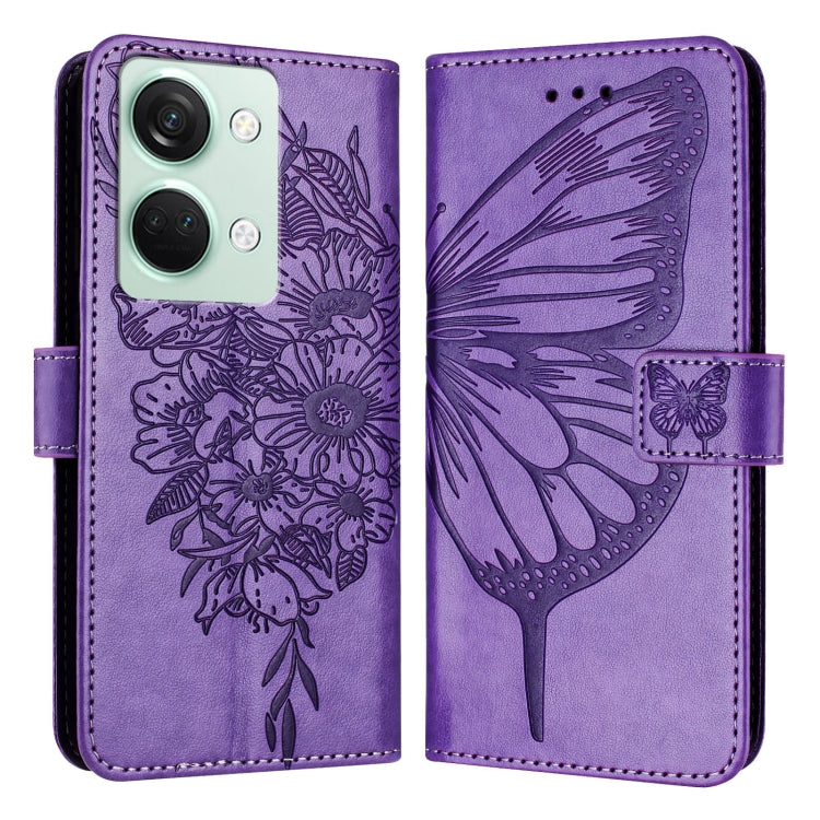 Embossed Butterfly Leather Phone Case, For OnePlus Nord CE3, For OnePlus Ace 2V / Nord 3, For OnePlus Nord N300