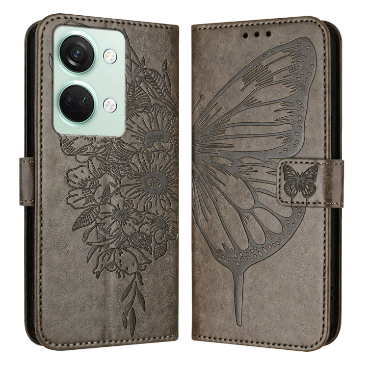 Embossed Butterfly Leather Phone Case, For OnePlus Nord CE3, For OnePlus Ace 2V / Nord 3, For OnePlus Nord N300